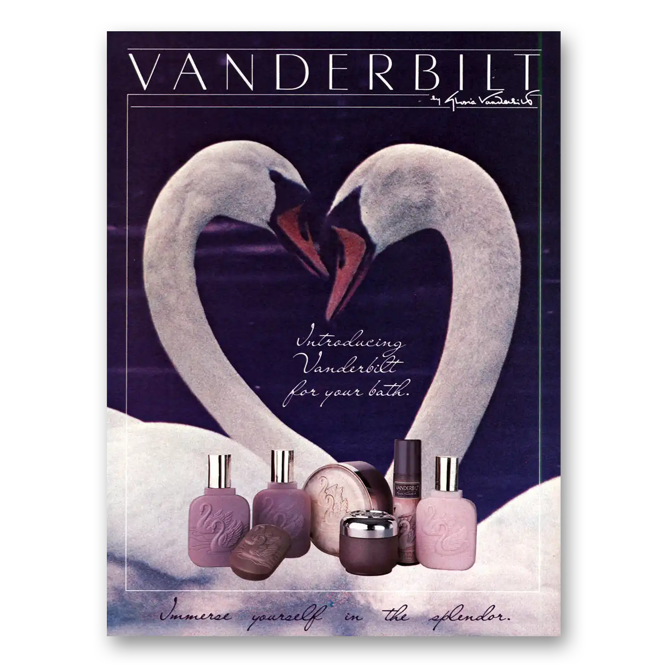 1984 Gloria Vanderbilt Perfume For Your Bath Vintage Magazine Print Ad