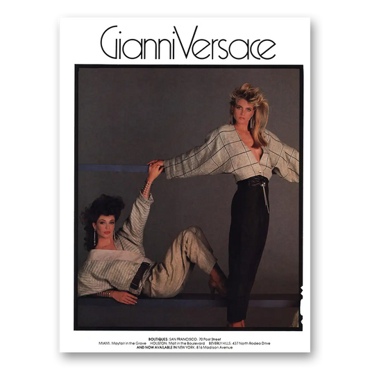 1984 Gianni Versace Tops and Pants Vintage Magazine Print Ad