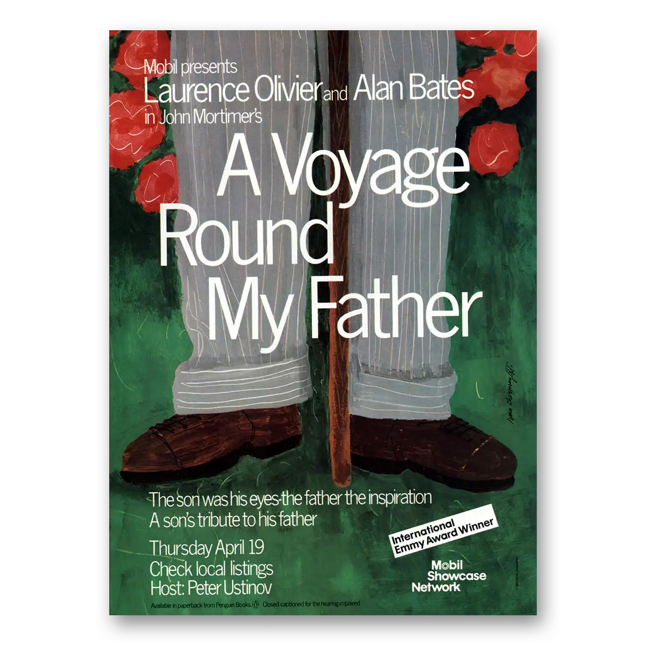 1984 A Voyage Round My Father Promo Laurence Olivier and Alan Bates Vintage Magazine Print Ad