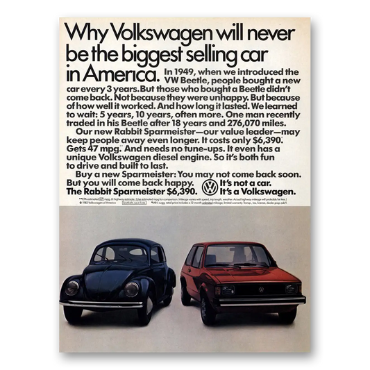 1984 Volkswagen Sparmeister Will Never Be the Biggest Selling Car in America Vintage Magazine Print Ad