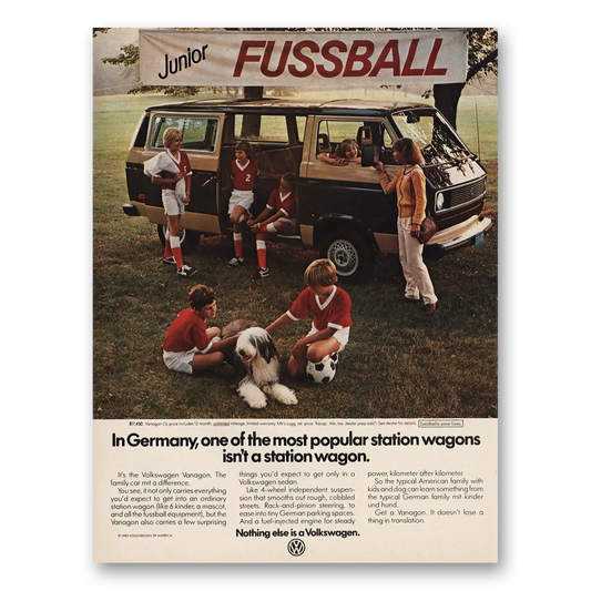 1984 Volkswagen Vanagon Germany One of Most Popular Vintage Magazine Print Ad