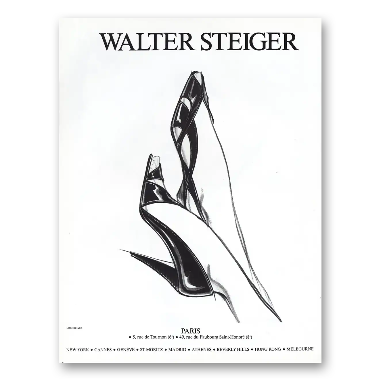 1984 Walter Steiger Shoes Paris Fashion Shoes French Vintage Magazine Print Ad