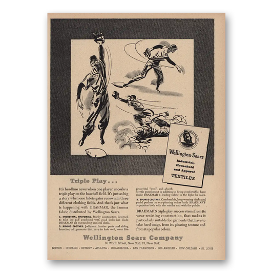 1948 Wellington Sears Triple Play Vintage Magazine Print Ad