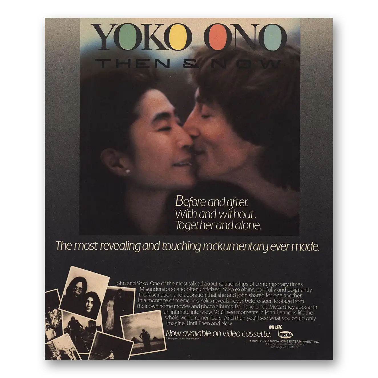 1984 Yoko Ono Then and Now Promo John Lennon Vintage Magazine Print Ad