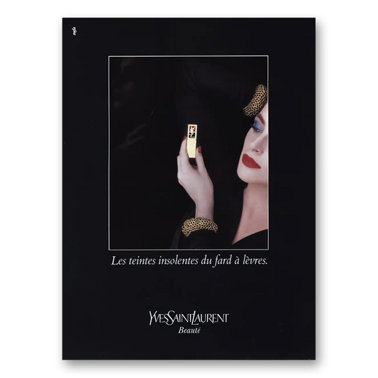 1984 Yves Saint Laurent Perfume Les Teintes Insolentes French Vintage Magazine Print Ad