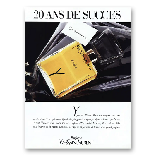 1984 Yves Saint Laurent 20 Ans De Succes Vintage Magazine Print Ad