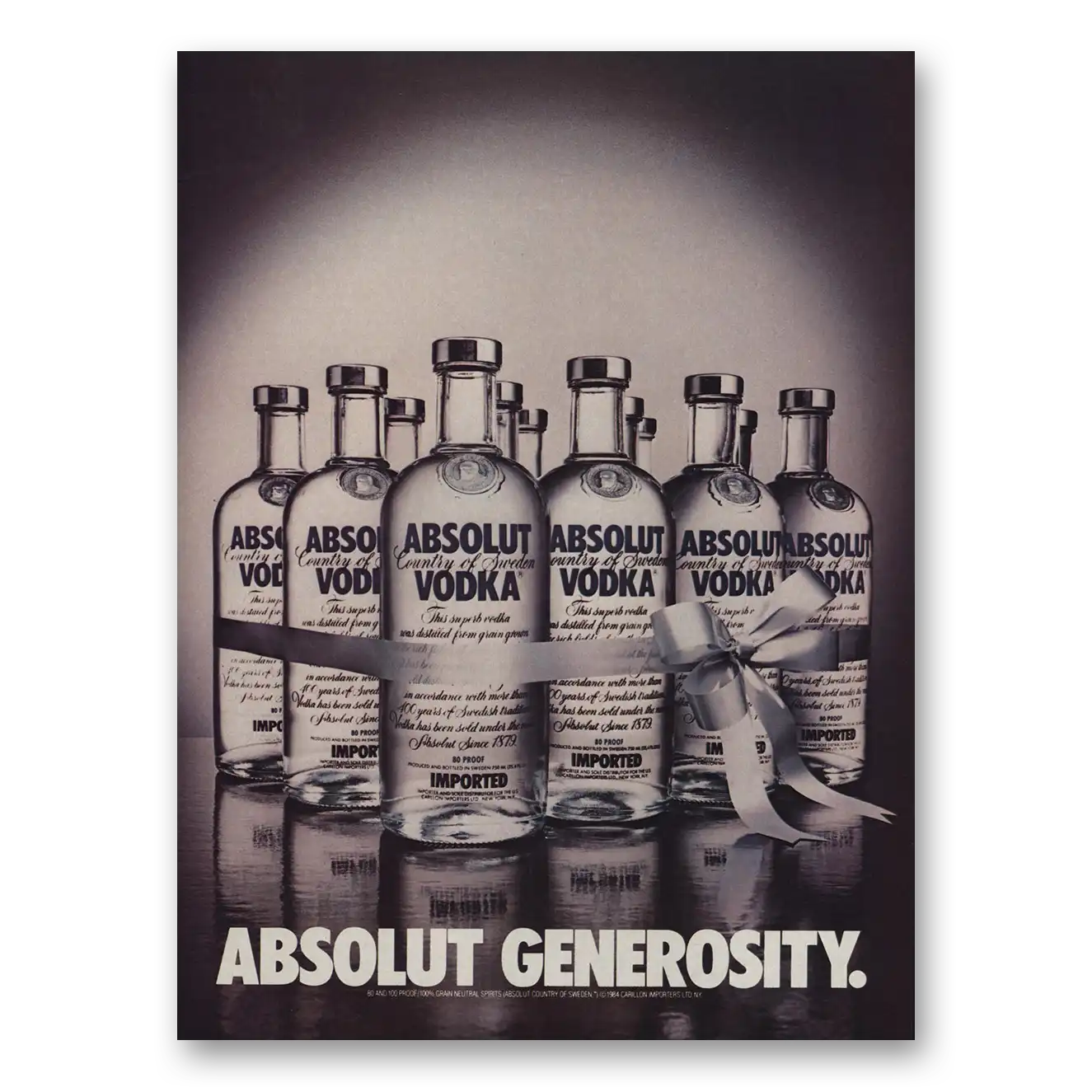 1985 Absolut Vodka Absolut Generosity Vintage Magazine Print Ad