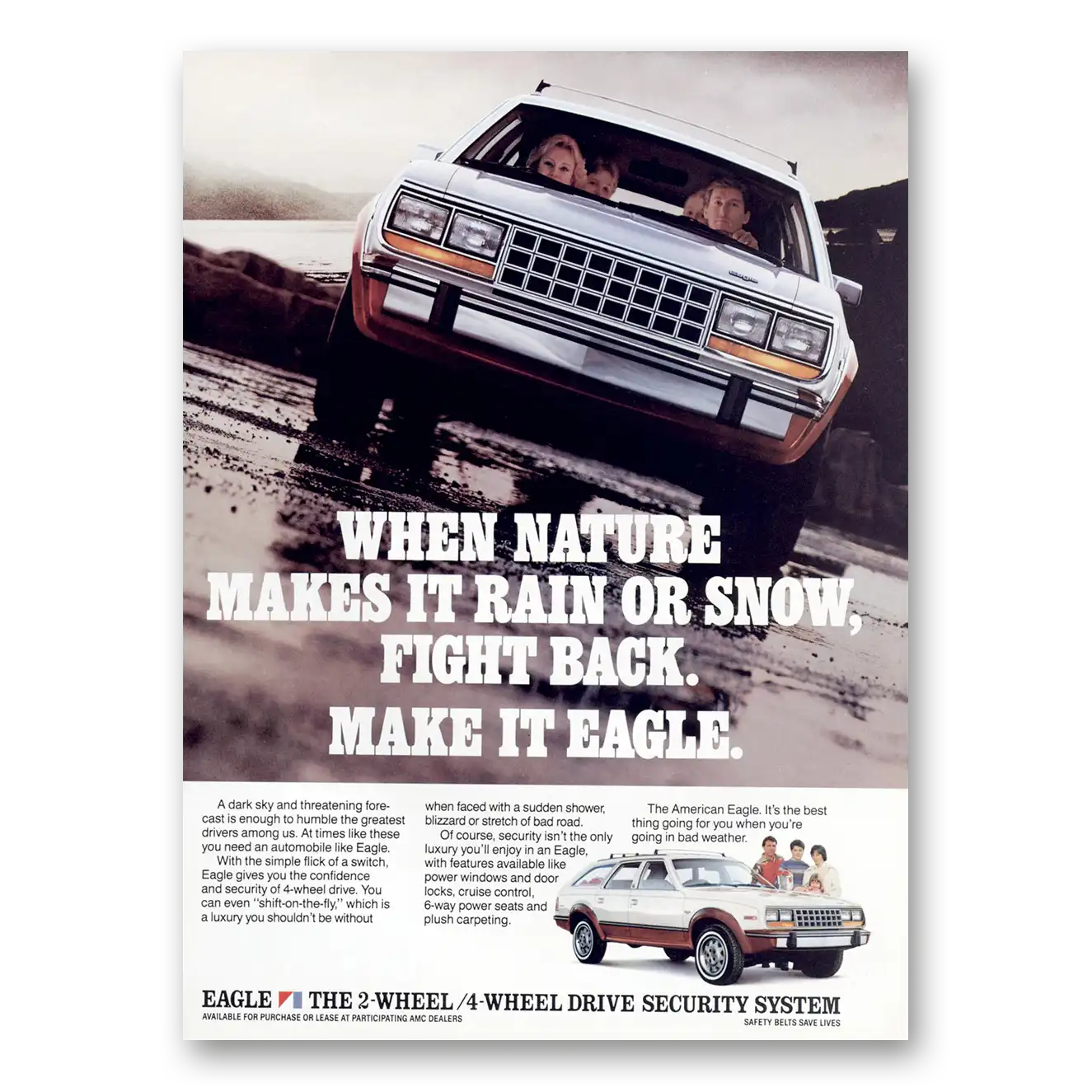 1985 AMC Eagle When Nature Makes It Rain Or Snow Vintage Magazine Print Ad