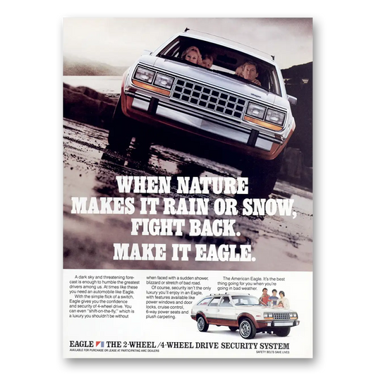 1985 AMC Eagle When Nature Makes It Rain Or Snow Vintage Magazine Print Ad