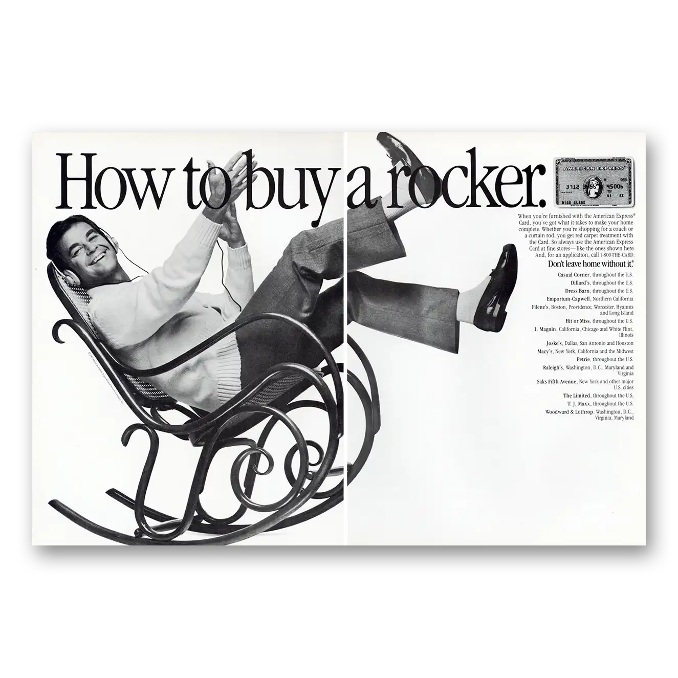 1985 American Express Dick Clark How to Buy a Rocker Vintage Magazine Print Ad