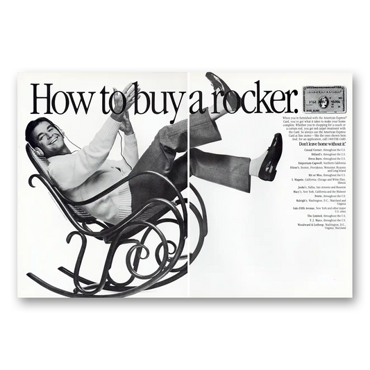 1985 American Express Dick Clark How to Buy a Rocker Vintage Magazine Print Ad