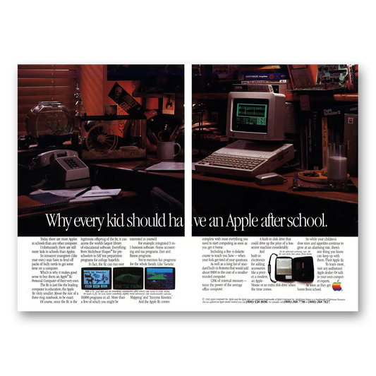 1985 Apple Computer Every Kid Should Have an Apple After School Vintage Magazine Print Ad