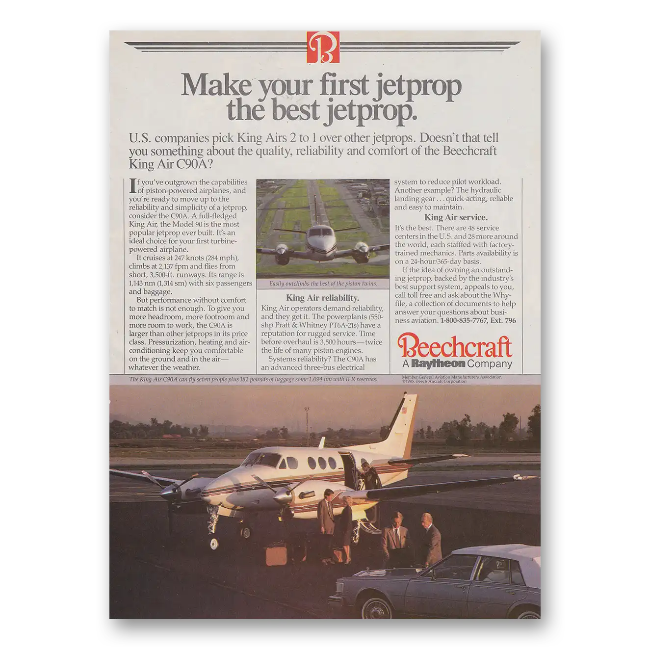 1985 Beechcraft King Air Make Your First Jetprop the Best Jetprop Vintage Magazine Print Ad