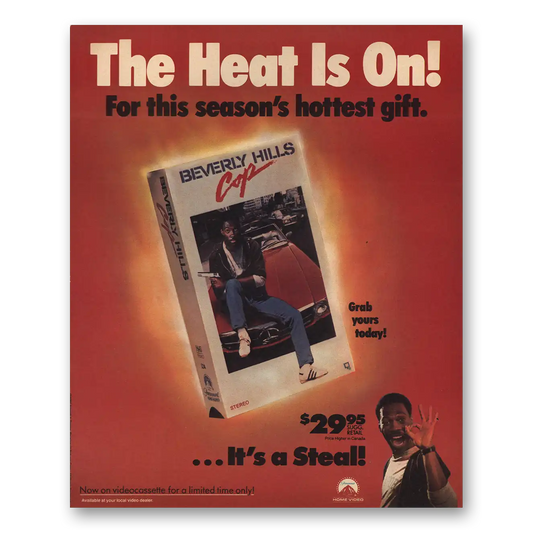 1985 Beverly Hills Cop Promo The Heat Is On Vintage Magazine Print Ad