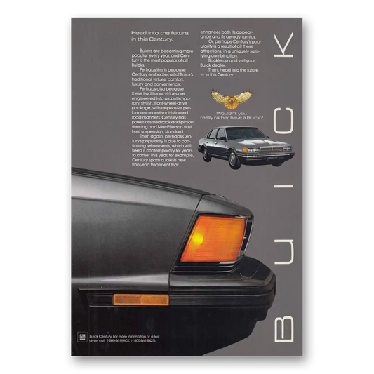 1986 Buick Century Head into the Future Vintage Magazine Print Ad