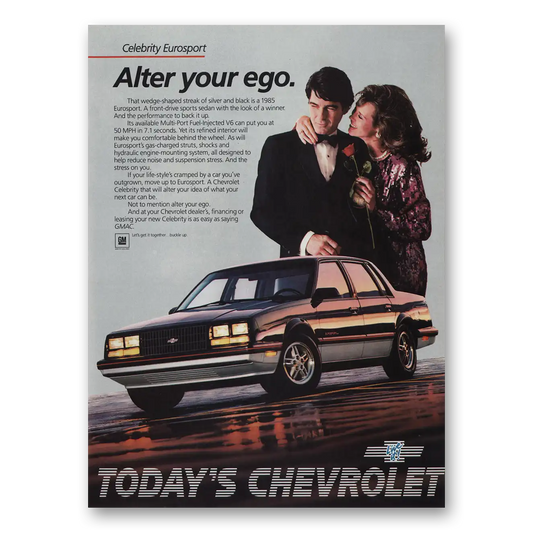 1985 Chevrolet Eurosport Alter Your Ego Vintage Magazine Print Ad