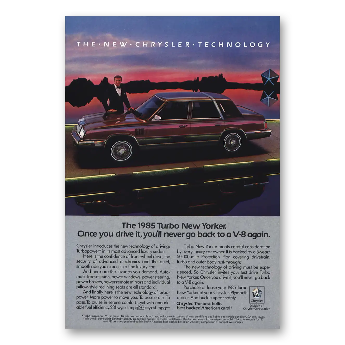 1985 Chrysler New Yorker Turbo New Yorker Once You Drive It Vintage Magazine Print Ad