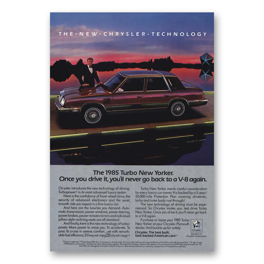 1985 Chrysler New Yorker Turbo New Yorker Once You Drive It Vintage Magazine Print Ad