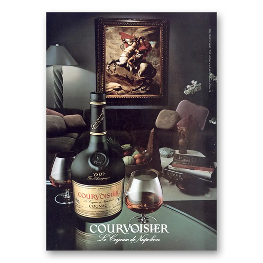 1985 Courvoisier Le Cognac de Napoleon Vintage Magazine Print Ad