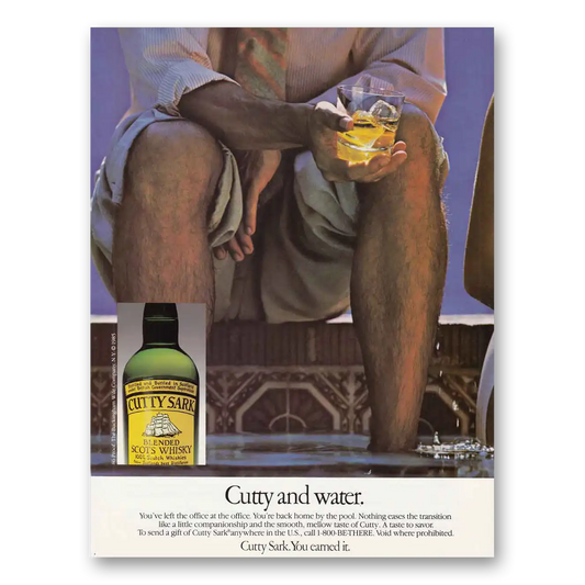 1985 Cutty Sark Cutty and Water Vintage Magazine Print Ad