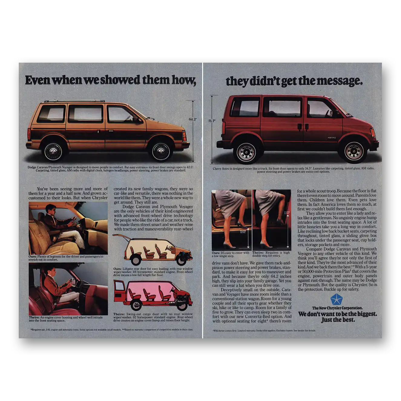 1985 Dodge Caravan Even When We Showed Them How Vintage Magazine Print Ad