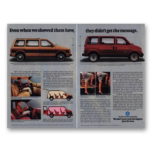 1985 Dodge Caravan Even When We Showed Them How Vintage Magazine Print Ad