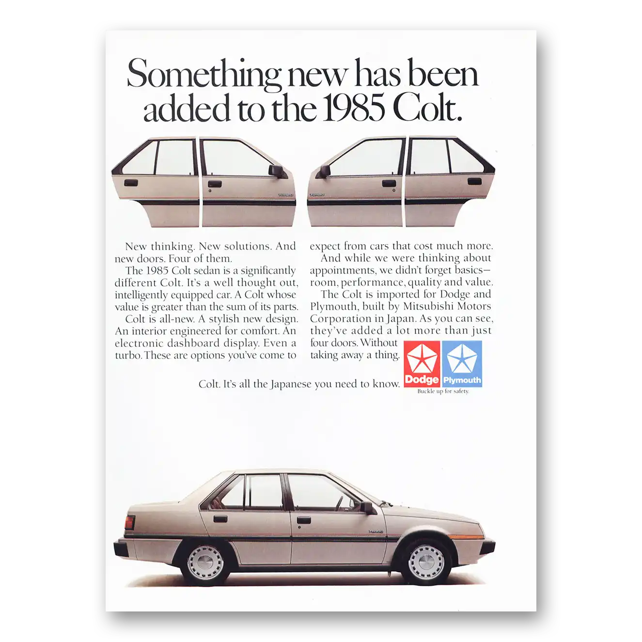 1985 Dodge Colt Something New has Been Added Vintage Magazine Print Ad