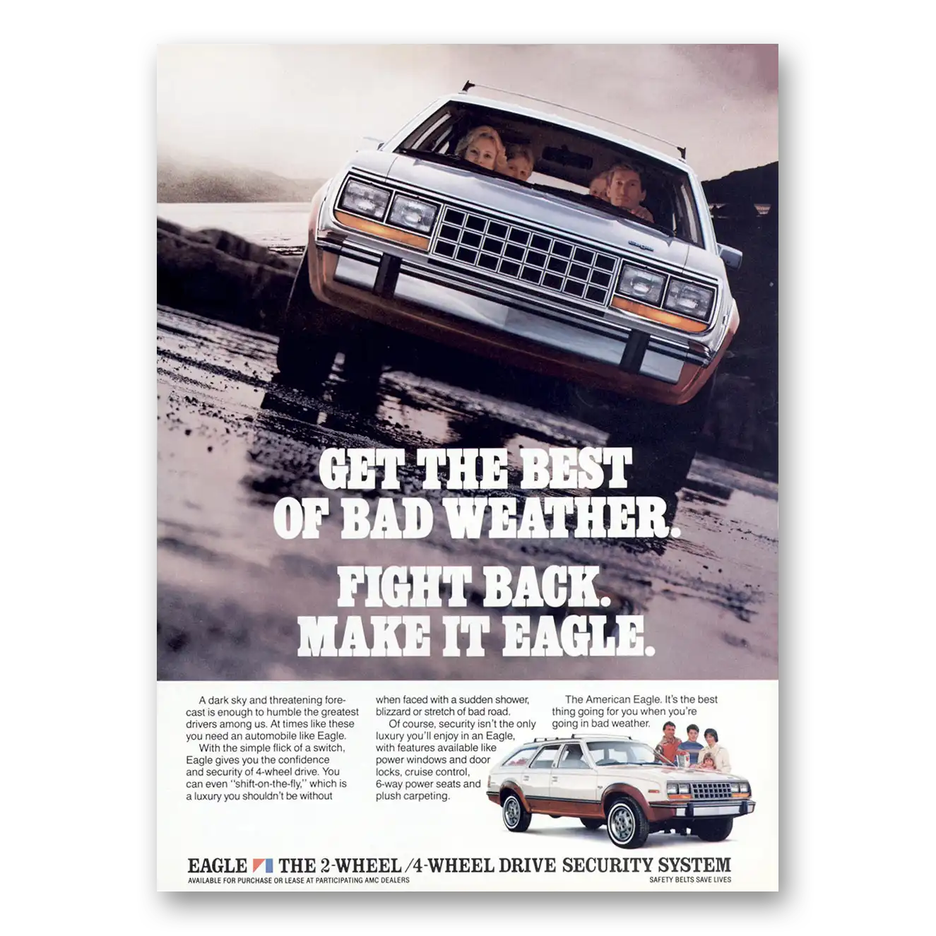 1985 AMC Eagle Get the Best of Bad Weather Vintage Magazine Print Ad