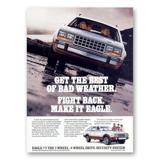 1985 AMC Eagle Get the Best of Bad Weather Vintage Magazine Print Ad