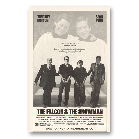 1985 Falcon and the Snowman Movie Promo Timothy Hutton and Sean Penn Vintage Magazine Print Ad