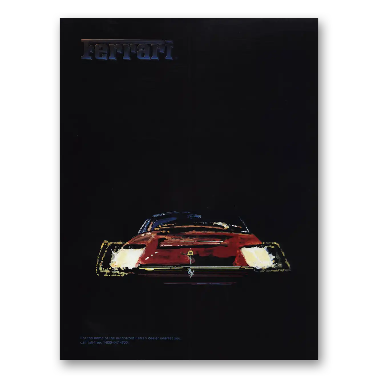 1985 Ferrari Art Painted Ferrari Vintage Magazine Print Ad