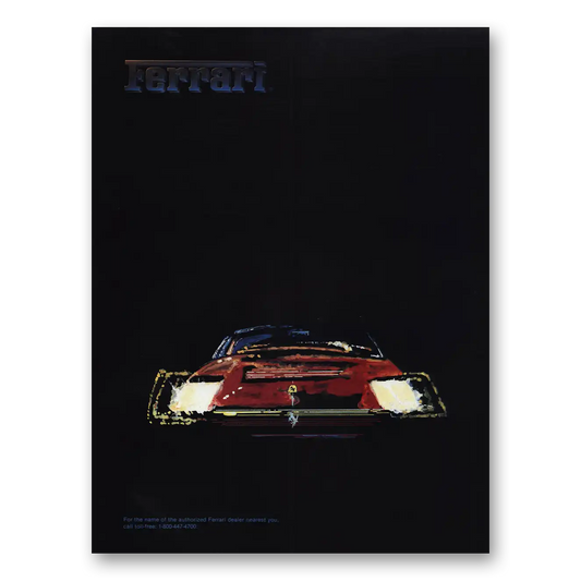 1985 Ferrari Art Painted Ferrari Vintage Magazine Print Ad