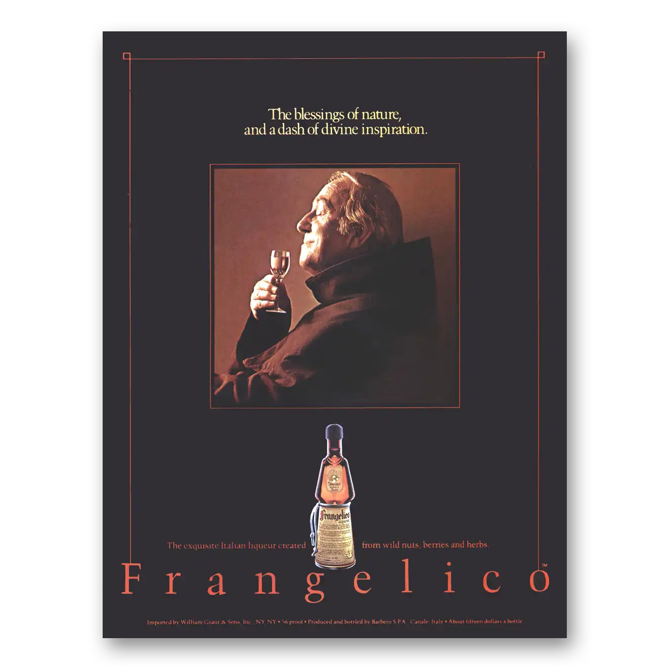 1985 Frangelico Blessings of Nature Vintage Magazine Print Ad