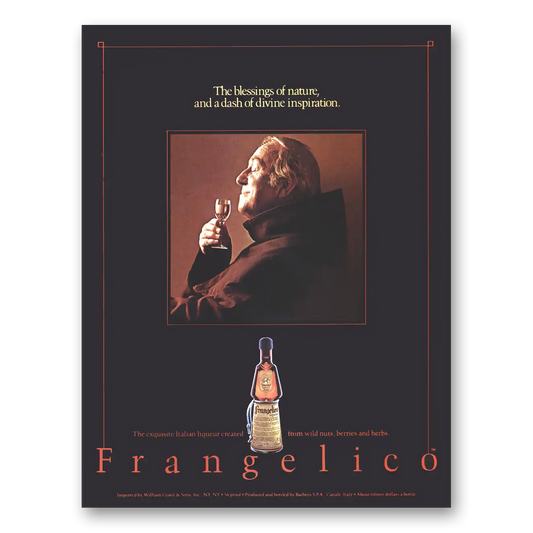 1985 Frangelico Blessings of Nature Vintage Magazine Print Ad