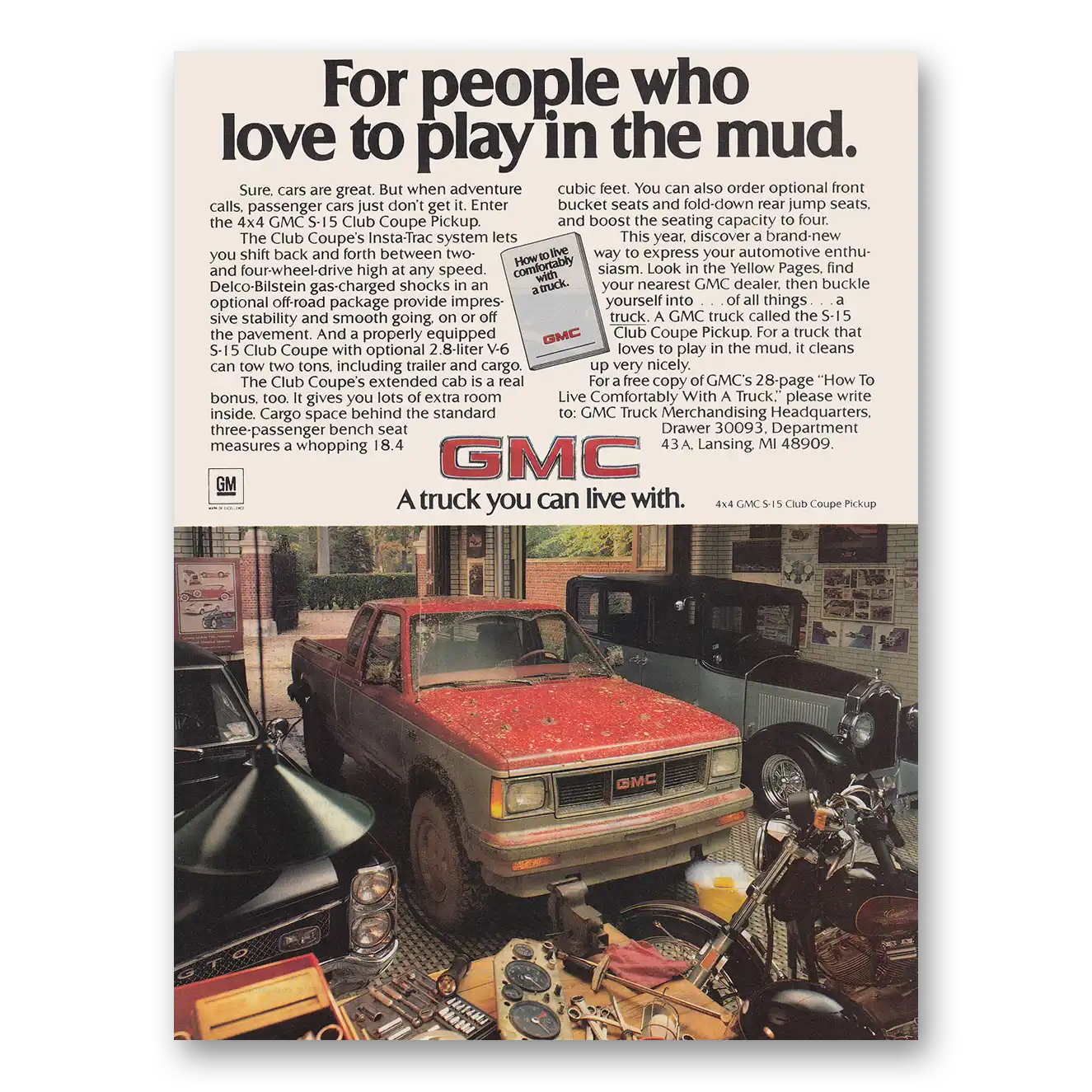 1985 GMC Trucks People Who Love to Play In the Mud Vintage Magazine Print Ad