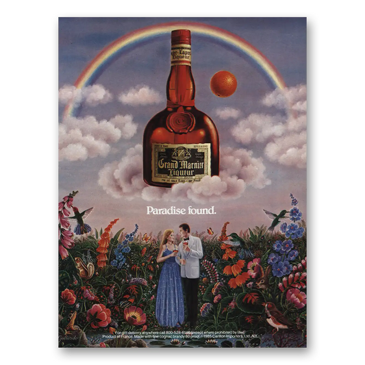 1985 Grand Marnier Paradise Found Rainbow Vintage Magazine Print Ad