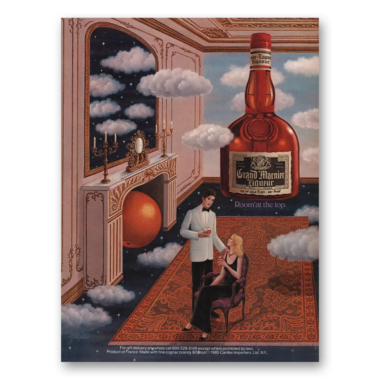 1985 Grand Marnier Room at the Top Vintage Magazine Print Ad