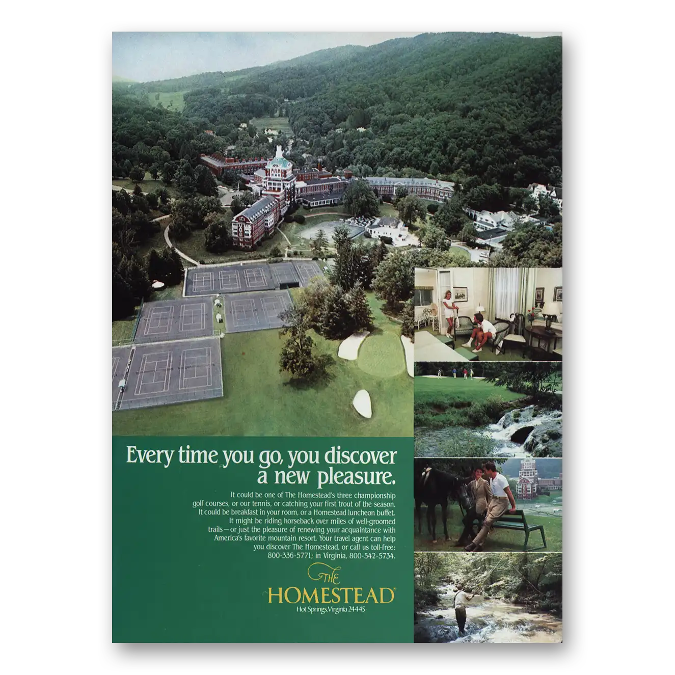 1985 Homestead Everytime You Go You Discover a New Pleasure Vintage Magazine Print Ad