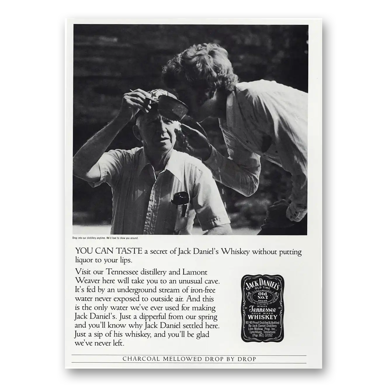 1985 Jack Daniels You Can Taste a Secret Vintage Magazine Print Ad