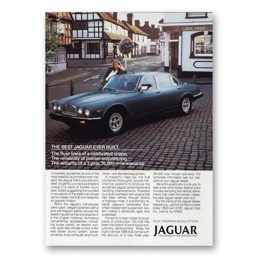 1985 Jaguar XJ6 Swan Best Jaguar Ever Vintage Magazine Print Ad