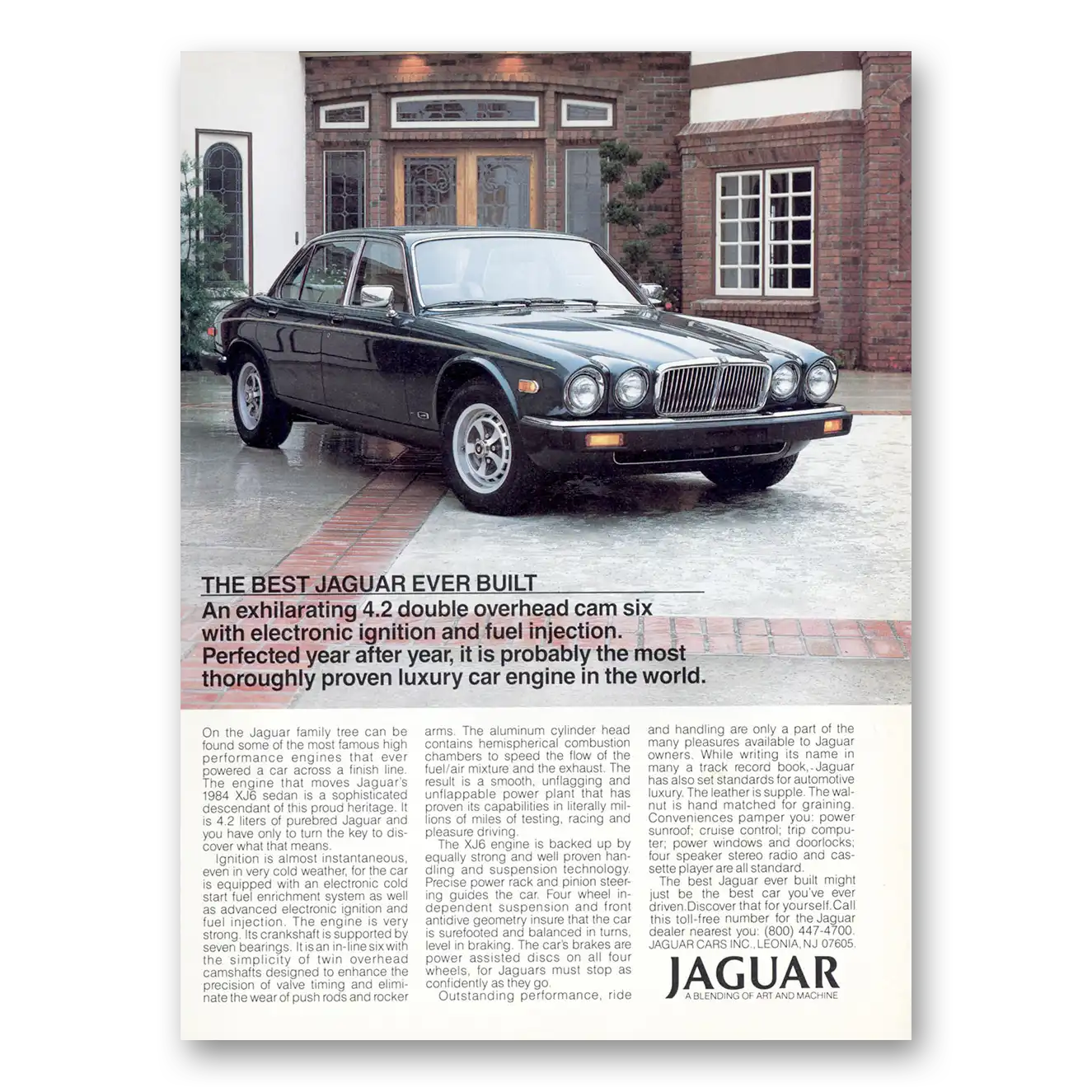 1985 Jaguar Exhilarating 42 Double Overhead Vintage Magazine Print Ad