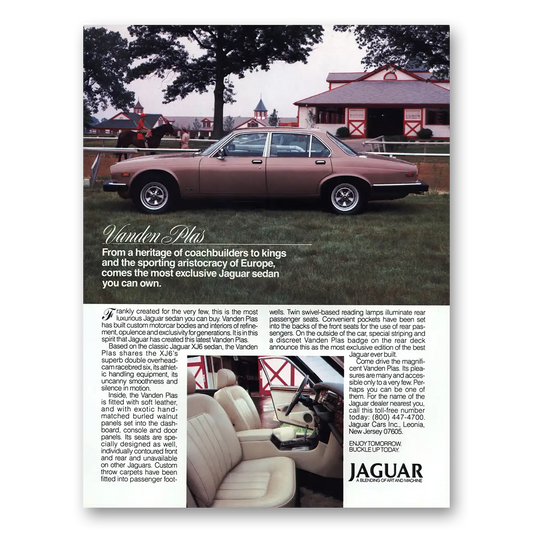 1985 Jaguar Vanden Plas Heritage of Coachbuilders Vintage Magazine Print Ad