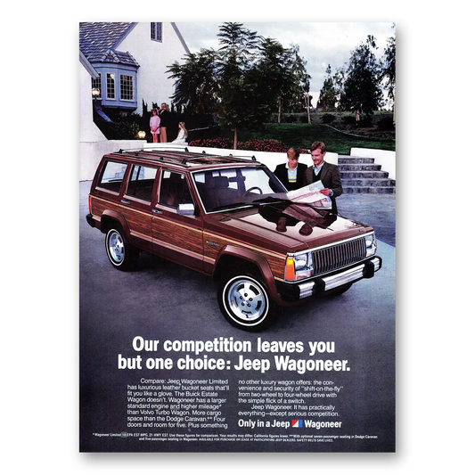 1985 Jeep Wagoneer Our Competition Leaves You But One Choice Vintage Magazine Print Ad