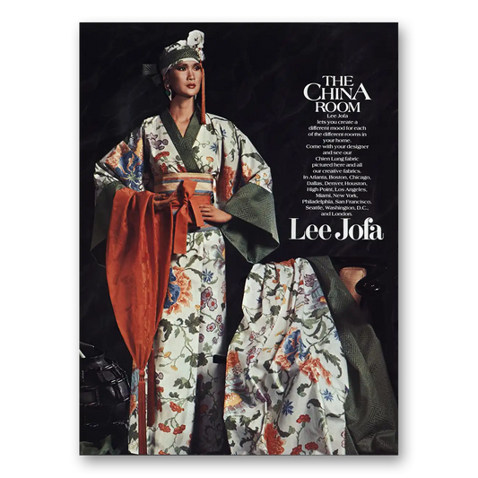 1985 Lee Jofa Fabrics China Room Vintage Magazine Print Ad