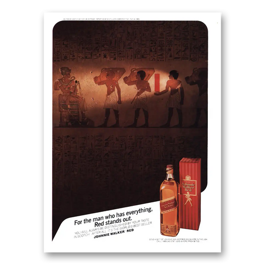 1985 Johnnie Walker Red Label Egyptian Man Who Has Everything Vintage Magazine Print Ad