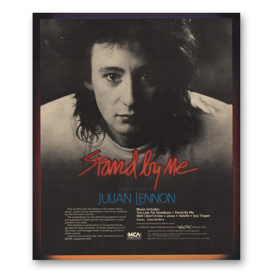 1985 Julian Lennon Stand By Me Vintage Magazine Print Ad