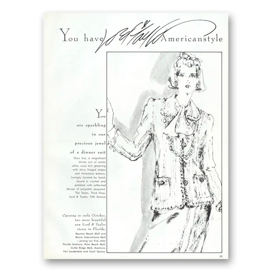 1985 Lord & Taylor Precious Jewel of Dinner Suit Vintage Magazine Print Ad