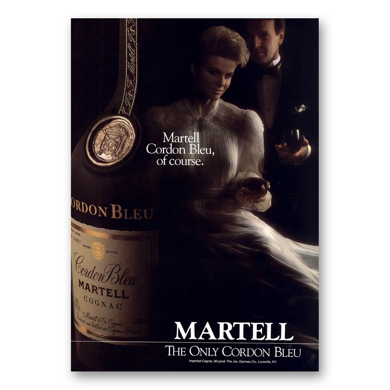 1985 Martell Cognac Bleu of Course Vintage Magazine Print Ad