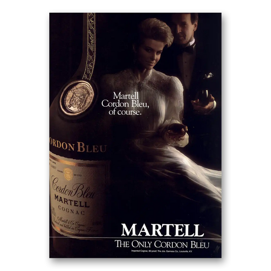 1985 Martell Cognac Bleu of Course Vintage Magazine Print Ad