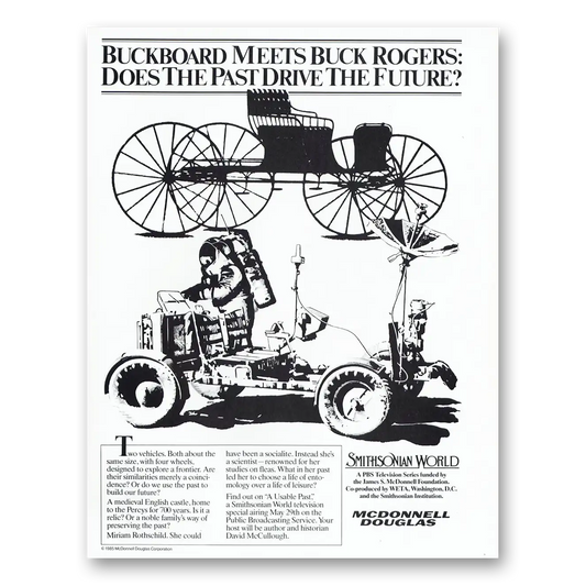 1985 McDonnell Douglas Buckboard Meets Buck Rogers Vintage Magazine Print Ad